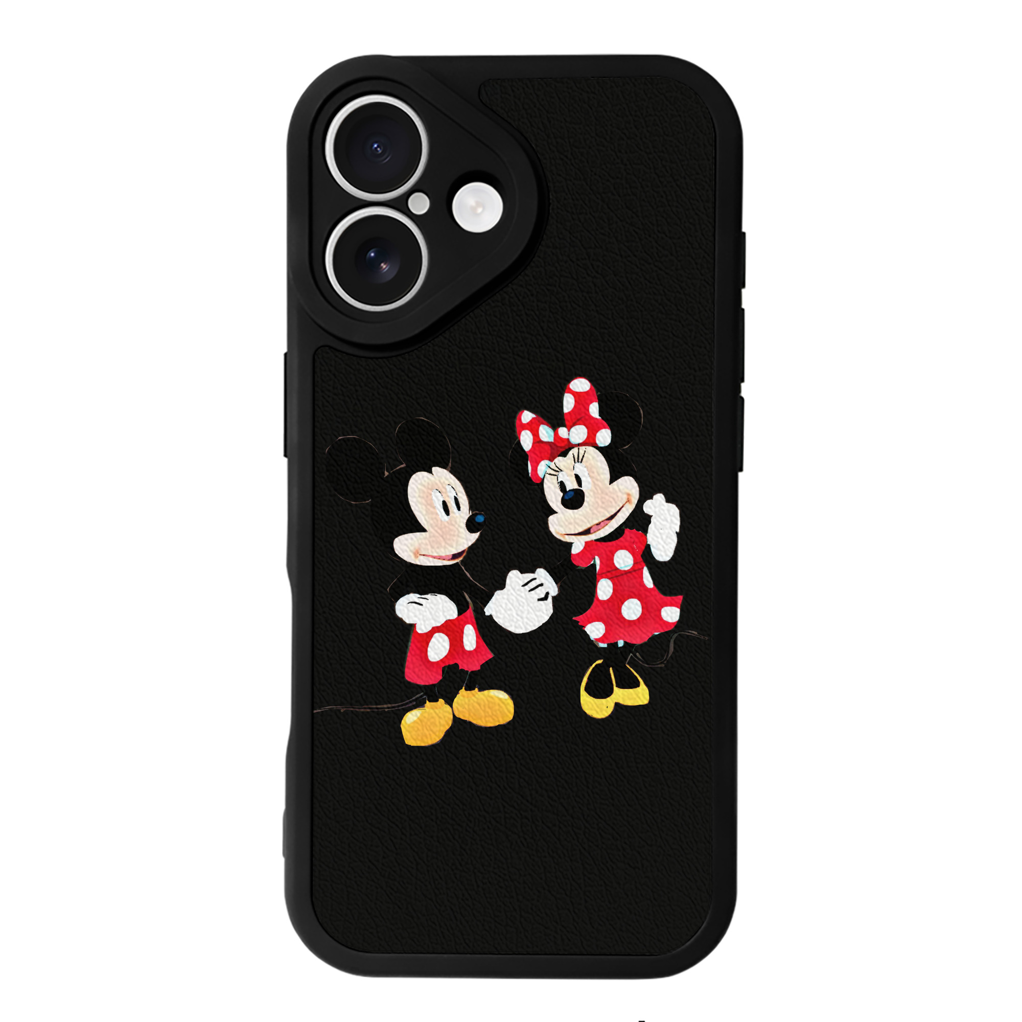 （画像用） ミッキーマウス Mickey Mouse 【iPhone 16シリーズ対応】シリコンスマホケース（レザー調） 材質：シリコン